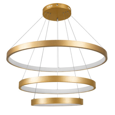 LEDTM® NEMESIS TRIO 61172-DECO Κρεμαστό Φωτιστικό Δαχτυλίδι-Κύκλος LED CCT 120W 14723lm 360° AC 220-240V - Εναλλαγή Φωτισμού μέσω Τηλεχειριστηρίου All In One Ψυχρό 6000k+Φυσικό 4500k+Θερμό 2700k Dimmable Φ40+60+80cm - Χρυσό Βούρτσας - 3 Years Warranty - Image 5