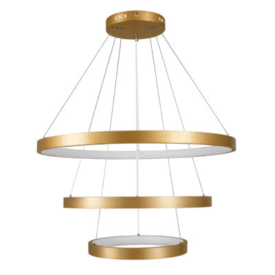 LEDTM® NEMESIS TRIO 61172-DECO Κρεμαστό Φωτιστικό Δαχτυλίδι-Κύκλος LED CCT 120W 14723lm 360° AC 220-240V - Εναλλαγή Φωτισμού μέσω Τηλεχειριστηρίου All In One Ψυχρό 6000k+Φυσικό 4500k+Θερμό 2700k Dimmable Φ40+60+80cm - Χρυσό Βούρτσας - 3 Years Warranty - Image 6