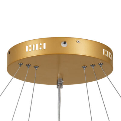 LEDTM® NEMESIS TRIO 61172-DECO Κρεμαστό Φωτιστικό Δαχτυλίδι-Κύκλος LED CCT 120W 14723lm 360° AC 220-240V - Εναλλαγή Φωτισμού μέσω Τηλεχειριστηρίου All In One Ψυχρό 6000k+Φυσικό 4500k+Θερμό 2700k Dimmable Φ40+60+80cm - Χρυσό Βούρτσας - 3 Years Warranty - Image 9