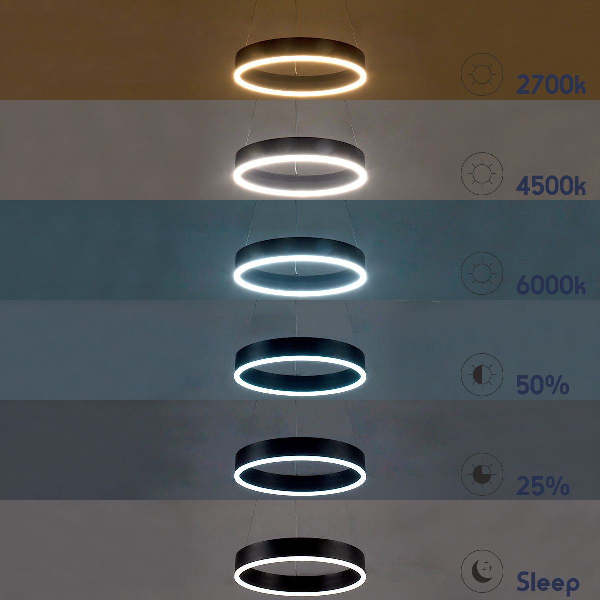 LEDTM® VENOM 61175 Μοντέρνο Κρεμαστό Φωτιστικό Οροφής LED 30W 3513lm 120° AC 220-240V IP20 Ρυθμιζόμενο Λευκό CCT με Χειριστήριο από 2700K έως 6000K Dimmable - Lumileds SMD Chip - Χρυσό Βούρτσας - Μ40 x Π40 x Υ6.5cm - 3 Χρόνια Εγγύηση - Image 11
