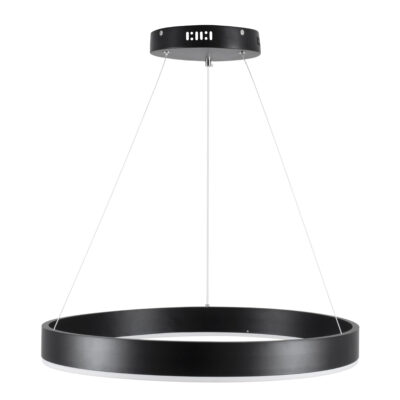 LEDTM® VENOM 61176 Κρεμαστό Φωτιστικό Δαχτυλίδι-Κύκλος LED CCT 45W 5269lm 120° AC 220-240V - Εναλλαγή Φωτισμού μέσω Τηλεχειριστηρίου All In One Ψυχρό 6000K+Φυσικό 4500K+Θερμό 2700K Dimmable Φ60cm - Μαύρο - 3 Years Warranty - Image 5