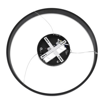 LEDTM® VENOM 61176 Κρεμαστό Φωτιστικό Δαχτυλίδι-Κύκλος LED CCT 45W 5269lm 120° AC 220-240V - Εναλλαγή Φωτισμού μέσω Τηλεχειριστηρίου All In One Ψυχρό 6000K+Φυσικό 4500K+Θερμό 2700K Dimmable Φ60cm - Μαύρο - 3 Years Warranty - Image 8