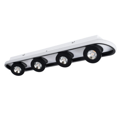 LEDTM® NESPO 61214 Φωτιστικό Οροφής Linear Design LED CCT με Κινούμενα Σποτ LED Spot Downlight 48W 5376lm 360° & 45° AC 220-240V - Εναλλαγή Φωτισμού μέσω Διακόπτη On/Off All In One Ψυχρό 6000k+Φυσικό 4500k+Θερμό 2700k Μ80 x Π13 x Υ6.5cm - Μαύρο - Image 3