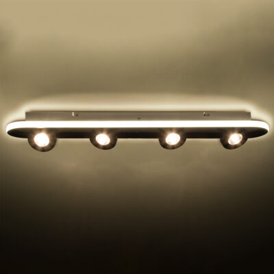 LEDTM® NESPO 61215 Φωτιστικό Οροφής Linear Design LED CCT με Κινούμενα Σποτ LED Spot Downlight 48W 5376lm 360° & 45° AC 220-240V - Εναλλαγή Φωτισμού μέσω Διακόπτη On/Off All In One Ψυχρό 6000k+Φυσικό 4500k+Θερμό 2700k Μ80 x Π13 x Υ6.5cm - Λευκό - Image 12