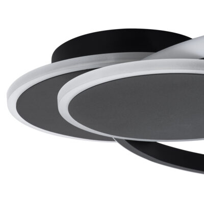 LEDTM® CIRCUO 61229 Φωτιστικό Οροφής Δαχτυλίδι-Κύκλος LED CCT 75W 8400lm 360° AC 220-240V - Εναλλαγή Φωτισμού μέσω Τηλεχειριστηρίου All In One Ψυχρό 6000k+Φυσικό 4500k+Θερμό 2700k Dimmable Μ53 x Π42.5 x Υ9cm - Μαύρο - 3 Years Warranty - Image 6