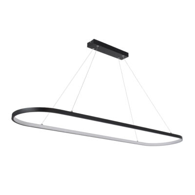 LEDTM® BOLIVAR 61271 Μοντέρνο Κρεμαστό Φωτιστικό Οροφής LED 54W 6210lm 360° AC 220-240V IP20 Ρυθμιζόμενο Λευκό CCT με Χειριστήριο από 2700K έως 6000K Dimmable - Lumileds SMD Chip - Μαύρο Ματ - Μ120 x Π30 x Υ2cm - 3 Χρόνια Εγγύηση - Image 3