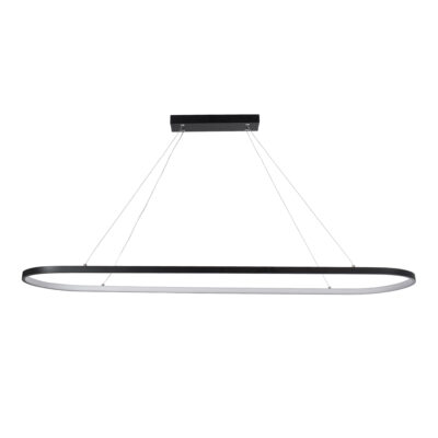 LEDTM® BOLIVAR 61271 Μοντέρνο Κρεμαστό Φωτιστικό Οροφής LED 54W 6210lm 360° AC 220-240V IP20 Ρυθμιζόμενο Λευκό CCT με Χειριστήριο από 2700K έως 6000K Dimmable - Lumileds SMD Chip - Μαύρο Ματ - Μ120 x Π30 x Υ2cm - 3 Χρόνια Εγγύηση - Image 4