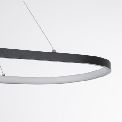 LEDTM® BOLIVAR 61271 Μοντέρνο Κρεμαστό Φωτιστικό Οροφής LED 54W 6210lm 360° AC 220-240V IP20 Ρυθμιζόμενο Λευκό CCT με Χειριστήριο από 2700K έως 6000K Dimmable - Lumileds SMD Chip - Μαύρο Ματ - Μ120 x Π30 x Υ2cm - 3 Χρόνια Εγγύηση - Image 7