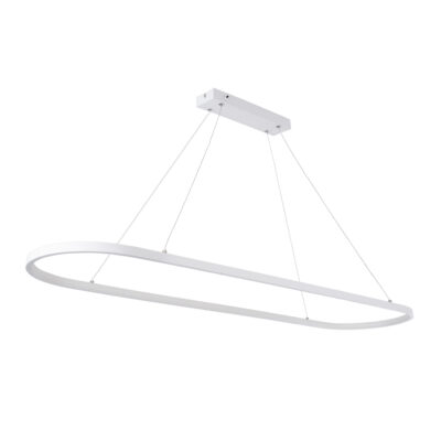 LEDTM® BOLIVAR 61272 Μοντέρνο Κρεμαστό Φωτιστικό Οροφής LED 54W 6210lm 360° AC 220-240V IP20 Ρυθμιζόμενο Λευκό CCT με Χειριστήριο από 2700K έως 6000K Dimmable - Lumileds SMD Chip - Λευκό Ματ - Μ120 x Π30 x Υ2cm - 3 Χρόνια Εγγύηση - Image 3