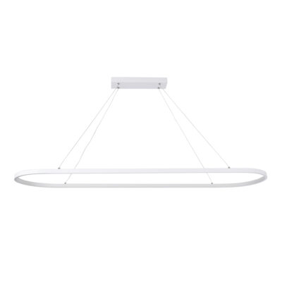 LEDTM® BOLIVAR 61272 Μοντέρνο Κρεμαστό Φωτιστικό Οροφής LED 54W 6210lm 360° AC 220-240V IP20 Ρυθμιζόμενο Λευκό CCT με Χειριστήριο από 2700K έως 6000K Dimmable - Lumileds SMD Chip - Λευκό Ματ - Μ120 x Π30 x Υ2cm - 3 Χρόνια Εγγύηση - Image 4