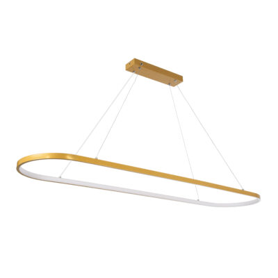 LEDTM® BOLIVAR 61274 Μοντέρνο Κρεμαστό Φωτιστικό Οροφής LED 54W 6210lm 360° AC 220-240V IP20 Ρυθμιζόμενο Λευκό CCT με Χειριστήριο από 2700K έως 6000K Dimmable - Lumileds SMD Chip - Χρυσό Βούρτσας - Μ120 x Π30 x Υ2cm - 3 Χρόνια Εγγύηση - Image 3
