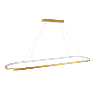 LEDTM® BOLIVAR 61274 Μοντέρνο Κρεμαστό Φωτιστικό Οροφής LED 54W 6210lm 360° AC 220-240V IP20 Ρυθμιζόμενο Λευκό CCT με Χειριστήριο από 2700K έως 6000K Dimmable - Lumileds SMD Chip - Χρυσό Βούρτσας - Μ120 x Π30 x Υ2cm - 3 Χρόνια Εγγύηση - Image 6
