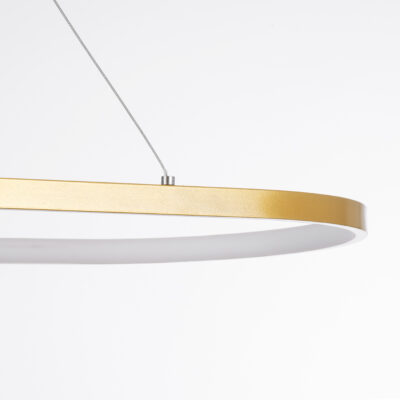 LEDTM® BOLIVAR 61274 Μοντέρνο Κρεμαστό Φωτιστικό Οροφής LED 54W 6210lm 360° AC 220-240V IP20 Ρυθμιζόμενο Λευκό CCT με Χειριστήριο από 2700K έως 6000K Dimmable - Lumileds SMD Chip - Χρυσό Βούρτσας - Μ120 x Π30 x Υ2cm - 3 Χρόνια Εγγύηση - Image 7