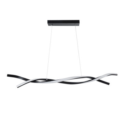 LEDTM® MORALES 61275 Μοντέρνο Κρεμαστό Φωτιστικό Οροφής LED 54W 6048lm 300° AC 220-240V IP20 Ρυθμιζόμενο Λευκό CCT με Χειριστήριο από 2700K έως 6000K Dimmable - Lumileds SMD Chip - Μαύρο Ματ - Μ90 x Π14 x Υ14cm - 3 Χρόνια Εγγύηση - Image 4