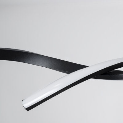 LEDTM® MORALES 61275 Μοντέρνο Κρεμαστό Φωτιστικό Οροφής LED 54W 6048lm 300° AC 220-240V IP20 Ρυθμιζόμενο Λευκό CCT με Χειριστήριο από 2700K έως 6000K Dimmable - Lumileds SMD Chip - Μαύρο Ματ - Μ90 x Π14 x Υ14cm - 3 Χρόνια Εγγύηση - Image 6