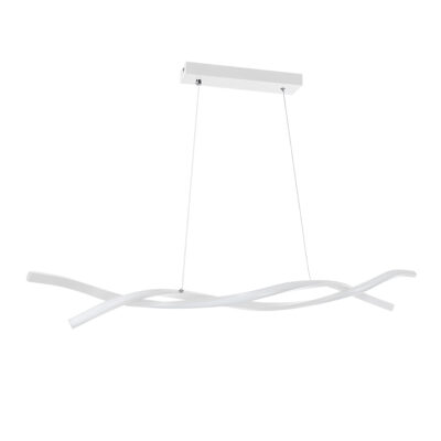 LEDTM® MORALES 61276 Μοντέρνο Κρεμαστό Φωτιστικό Οροφής LED 54W 6048lm 300° AC 220-240V IP20 Ρυθμιζόμενο Λευκό CCT με Χειριστήριο από 2700K έως 6000K Dimmable - Lumileds SMD Chip - Λευκό Ματ - Μ90 x Π14 x Υ14cm - 3 Χρόνια Εγγύηση - Image 3
