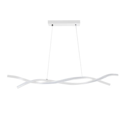LEDTM® MORALES 61276 Μοντέρνο Κρεμαστό Φωτιστικό Οροφής LED 54W 6048lm 300° AC 220-240V IP20 Ρυθμιζόμενο Λευκό CCT με Χειριστήριο από 2700K έως 6000K Dimmable - Lumileds SMD Chip - Λευκό Ματ - Μ90 x Π14 x Υ14cm - 3 Χρόνια Εγγύηση - Image 4