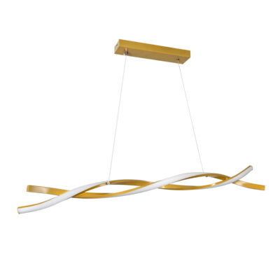 LEDTM® MORALES 61278 Κρεμαστό Φωτιστικό Οροφής Design LED CCT 54W 6048lm 200° AC 220-240V - Εναλλαγή Φωτισμού μέσω Τηλεχειριστηρίου All In One Ψυχρό 6000k+Φυσικό 4500k+Θερμό 2700k Dimmable Μ90 x Π14 x Υ14cm - Χρυσό Πλατίνα - 3 Years Warranty - Image 3