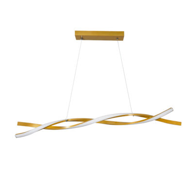 LEDTM® MORALES 61278 Κρεμαστό Φωτιστικό Οροφής Design LED CCT 54W 6048lm 200° AC 220-240V - Εναλλαγή Φωτισμού μέσω Τηλεχειριστηρίου All In One Ψυχρό 6000k+Φυσικό 4500k+Θερμό 2700k Dimmable Μ90 x Π14 x Υ14cm - Χρυσό Πλατίνα - 3 Years Warranty - Image 4