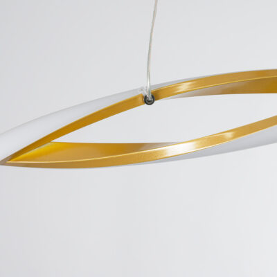 LEDTM® MORALES 61278 Κρεμαστό Φωτιστικό Οροφής Design LED CCT 54W 6048lm 200° AC 220-240V - Εναλλαγή Φωτισμού μέσω Τηλεχειριστηρίου All In One Ψυχρό 6000k+Φυσικό 4500k+Θερμό 2700k Dimmable Μ90 x Π14 x Υ14cm - Χρυσό Πλατίνα - 3 Years Warranty - Image 5