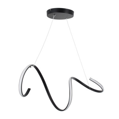 LEDTM® SPIRALE 61283 Κρεμαστό Φωτιστικό Οροφής Design LED CCT 75W 8400lm 300° AC 220-240V - Εναλλαγή Φωτισμού μέσω Τηλεχειριστηρίου All In One Ψυχρό 6000k+Φυσικό 4500k+Θερμό 2700k Dimmable Μ72 x Π25 x Υ30cm - Μαύρο - 3 Years Warranty - Image 3