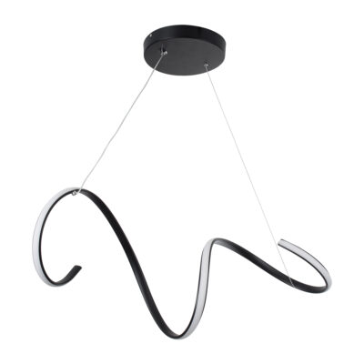 LEDTM® SPIRALE 61283 Κρεμαστό Φωτιστικό Οροφής Design LED CCT 75W 8400lm 300° AC 220-240V - Εναλλαγή Φωτισμού μέσω Τηλεχειριστηρίου All In One Ψυχρό 6000k+Φυσικό 4500k+Θερμό 2700k Dimmable Μ72 x Π25 x Υ30cm - Μαύρο - 3 Years Warranty - Image 5