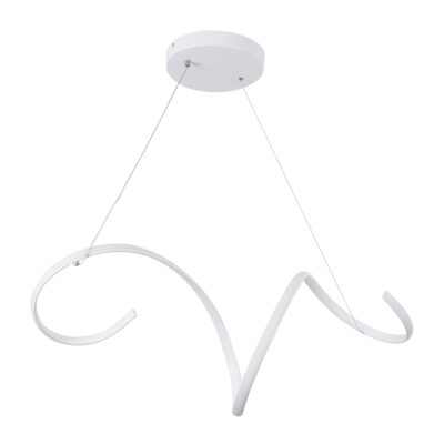 LEDTM® SPIRALE 61284 Κρεμαστό Φωτιστικό Οροφής Design LED CCT 75W 8400lm 300° AC 220-240V - Εναλλαγή Φωτισμού μέσω Τηλεχειριστηρίου All In One Ψυχρό 6000k+Φυσικό 4500k+Θερμό 2700k Dimmable Μ72 x Π25 x Υ30cm - Λευκό - 3 Years Warranty - Image 5