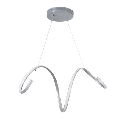 LEDTM® SPIRALE 61285 Μοντέρνο Κρεμαστό Φωτιστικό Οροφής LED 75W 8400lm 300° AC 220-240V IP20 Ρυθμιζόμενο Λευκό CCT με Χειριστήριο από 2700K έως 6000K Dimmable - Lumileds SMD Chip - Νίκελ Βούρτσας - Μ72 x Π25 x Υ30cm - 3 Χρόνια Εγγύηση - Image 3