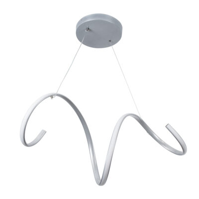 LEDTM® SPIRALE 61285 Μοντέρνο Κρεμαστό Φωτιστικό Οροφής LED 75W 8400lm 300° AC 220-240V IP20 Ρυθμιζόμενο Λευκό CCT με Χειριστήριο από 2700K έως 6000K Dimmable - Lumileds SMD Chip - Νίκελ Βούρτσας - Μ72 x Π25 x Υ30cm - 3 Χρόνια Εγγύηση - Image 5