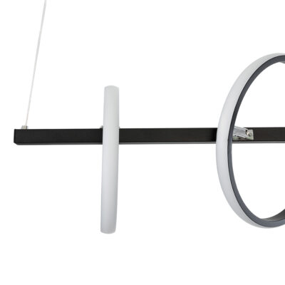 LEDTM® CIRCOLARE 61319 Κρεμαστό Φωτιστικό Οροφής Design LED CCT 75W 8400lm 360° AC 220-240V - Εναλλαγή Φωτισμού μέσω Τηλεχειριστηρίου All In One Ψυχρό 6000k+Φυσικό 4500k+Θερμό 2700k Dimmable Μ120 x Π25 x Υ25cm - Μαύρο - 3 Χρόνια Εγγύηση - Image 7