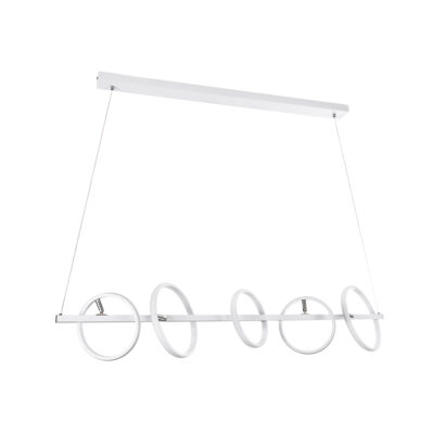 LEDTM® CIRCOLARE 61320 Κρεμαστό Φωτιστικό Οροφής Design LED CCT 75W 8400lm 360° AC 220-240V - Εναλλαγή Φωτισμού μέσω Τηλεχειριστηρίου All In One Ψυχρό 6000k+Φυσικό 4500k+Θερμό 2700k Dimmable Μ120 x Π25 x Υ25cm - Λευκό - 3 Χρόνια Εγγύηση - Image 3
