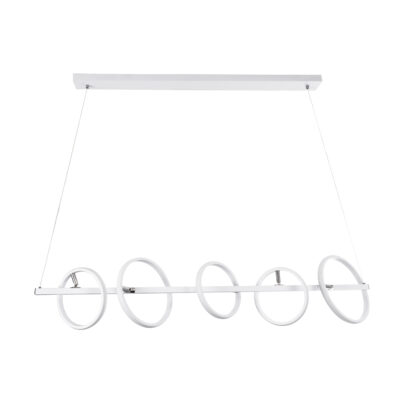 LEDTM® CIRCOLARE 61320 Κρεμαστό Φωτιστικό Οροφής Design LED CCT 75W 8400lm 360° AC 220-240V - Εναλλαγή Φωτισμού μέσω Τηλεχειριστηρίου All In One Ψυχρό 6000k+Φυσικό 4500k+Θερμό 2700k Dimmable Μ120 x Π25 x Υ25cm - Λευκό - 3 Χρόνια Εγγύηση - Image 4