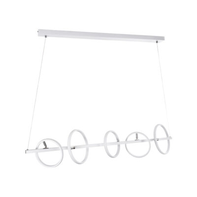 LEDTM® CIRCOLARE 61320 Κρεμαστό Φωτιστικό Οροφής Design LED CCT 75W 8400lm 360° AC 220-240V - Εναλλαγή Φωτισμού μέσω Τηλεχειριστηρίου All In One Ψυχρό 6000k+Φυσικό 4500k+Θερμό 2700k Dimmable Μ120 x Π25 x Υ25cm - Λευκό - 3 Χρόνια Εγγύηση - Image 6