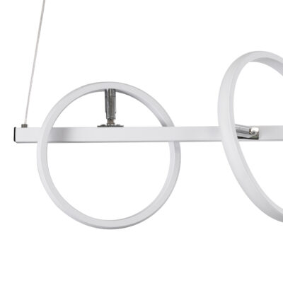 LEDTM® CIRCOLARE 61320 Κρεμαστό Φωτιστικό Οροφής Design LED CCT 75W 8400lm 360° AC 220-240V - Εναλλαγή Φωτισμού μέσω Τηλεχειριστηρίου All In One Ψυχρό 6000k+Φυσικό 4500k+Θερμό 2700k Dimmable Μ120 x Π25 x Υ25cm - Λευκό - 3 Χρόνια Εγγύηση - Image 8