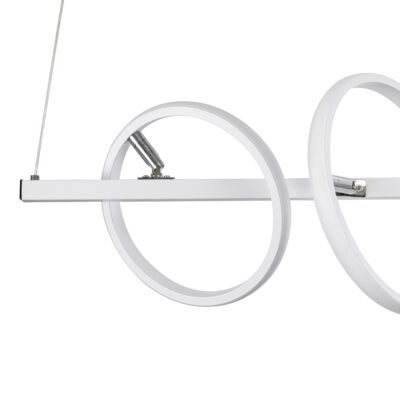 LEDTM® CIRCOLARE 61320 Κρεμαστό Φωτιστικό Οροφής Design LED CCT 75W 8400lm 360° AC 220-240V - Εναλλαγή Φωτισμού μέσω Τηλεχειριστηρίου All In One Ψυχρό 6000k+Φυσικό 4500k+Θερμό 2700k Dimmable Μ120 x Π25 x Υ25cm - Λευκό - 3 Χρόνια Εγγύηση - Image 9