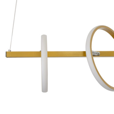 LEDTM® CIRCOLARE 61322 Κρεμαστό Φωτιστικό Οροφής Design LED CCT 75W 8400lm 360° AC 220-240V - Εναλλαγή Φωτισμού μέσω Τηλεχειριστηρίου All In One Ψυχρό 6000k+Φυσικό 4500k+Θερμό 2700k Dimmable Μ120 x Π25 x Υ25cm - Χρυσό - 3 Χρόνια Εγγύηση - Image 7