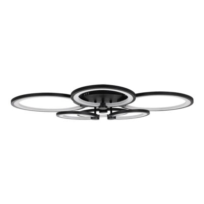 LEDTM® ROYAL-R 61323 Φωτιστικό Οροφής Design LED CCT 135W 16200lm 360° AC 220-240V - Εναλλαγή Φωτισμού μέσω Τηλεχειριστηρίου All In One Ψυχρό 6000k+Φυσικό 4500k+Θερμό 2700k Dimmable Μ80.5 x Π59 x Υ12cm - Μαύρο - 3 Years Warranty - Image 5