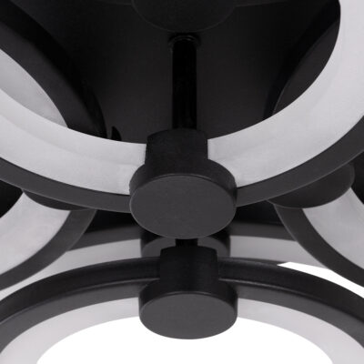 LEDTM® ROYAL-R 61323 Φωτιστικό Οροφής Design LED CCT 135W 16200lm 360° AC 220-240V - Εναλλαγή Φωτισμού μέσω Τηλεχειριστηρίου All In One Ψυχρό 6000k+Φυσικό 4500k+Θερμό 2700k Dimmable Μ80.5 x Π59 x Υ12cm - Μαύρο - 3 Years Warranty - Image 7