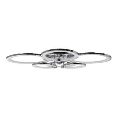 LEDTM® ROYAL-R 61324 Φωτιστικό Οροφής Design LED CCT 135W 16200lm 360° AC 220-240V - Εναλλαγή Φωτισμού μέσω Τηλεχειριστηρίου All In One Ψυχρό 6000k+Φυσικό 4500k+Θερμό 2700k Dimmable - Μ80.5 x Π59 x Υ12cm - Ασημί Νίκελ - 3 Years Warranty - Image 5
