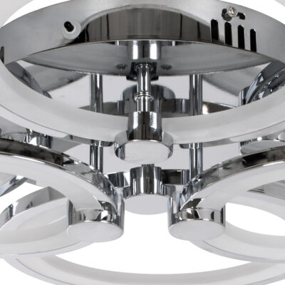 LEDTM® ROYAL-R 61324 Φωτιστικό Οροφής Design LED CCT 135W 16200lm 360° AC 220-240V - Εναλλαγή Φωτισμού μέσω Τηλεχειριστηρίου All In One Ψυχρό 6000k+Φυσικό 4500k+Θερμό 2700k Dimmable - Μ80.5 x Π59 x Υ12cm - Ασημί Νίκελ - 3 Years Warranty - Image 7