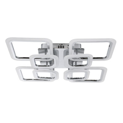LEDTM® ROYAL-S 61326 Φωτιστικό Οροφής Design LED CCT 135W 16200lm 360° AC 220-240V - Εναλλαγή Φωτισμού μέσω Τηλεχειριστηρίου All In One Ψυχρό 6000k+Φυσικό 4500k+Θερμό 2700k Dimmable Μ58.5 x Π58.5 x Υ12cm - Ασημί Νίκελ - 3 Years Warranty - Image 3