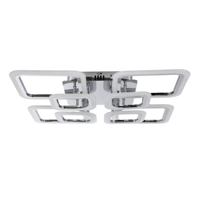 LEDTM® ROYAL-S 61326 Φωτιστικό Οροφής Design LED CCT 135W 16200lm 360° AC 220-240V - Εναλλαγή Φωτισμού μέσω Τηλεχειριστηρίου All In One Ψυχρό 6000k+Φυσικό 4500k+Θερμό 2700k Dimmable Μ58.5 x Π58.5 x Υ12cm - Ασημί Νίκελ - 3 Years Warranty - Image 4
