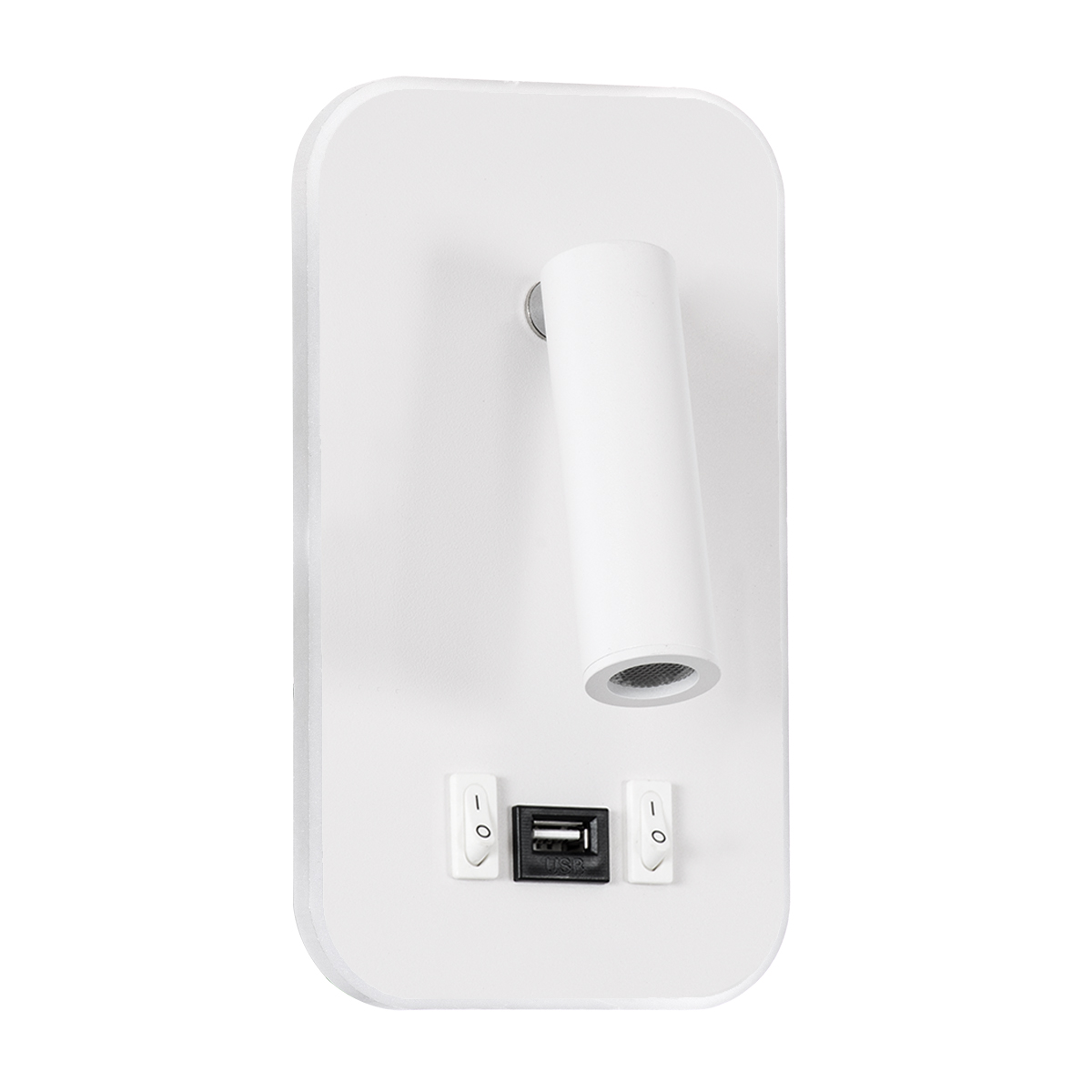 LEDTM® LADY-O 61364 Μοντέρνο Φωτιστικό Τοίχου - Απλίκα Ξενοδοχείου Reading Light με Φορτιστή USB 3A LED 10W 1000lm 36° & 360° AC 220-240V IP20 Φυσικό Λευκό 4500K - Bridgelux COB Chip & TÜV SÜD Driver - Λευκό Ματ - Μ10.5 x Π10 x Υ18.5cm - 3 Χρόνια Εγγύηση - Image 2