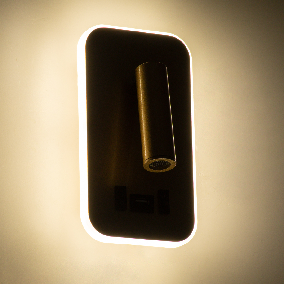 LEDTM® LADY-O 61366 Μοντέρνο Φωτιστικό Τοίχου - Απλίκα Ξενοδοχείου Reading Light με Φορτιστή USB 3A LED 10W 1000lm 36° & 360° AC 220-240V IP20 Φυσικό Λευκό 4500K - Bridgelux COB Chip & TÜV SÜD Driver - Χρυσό Βούρτσας - Μ10.5 x Π10 x Υ18.5cm - 3 Χρόνια Εγγύηση - Image 9