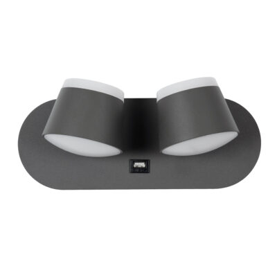 LEDTM® REGENCY 61378 Μοντέρνο Φωτιστικό Τοίχου - Απλίκα Ξενοδοχείου Reading Light με Φορτιστή USB 3A LED 16W 1840lm 120° AC 220-240V IP20 Φυσικό Λευκό 4500K - Γκρι Ανθρακί - Μ16.5 x Π12 x Υ10cm - 3 Χρόνια Εγγύηση - Image 4