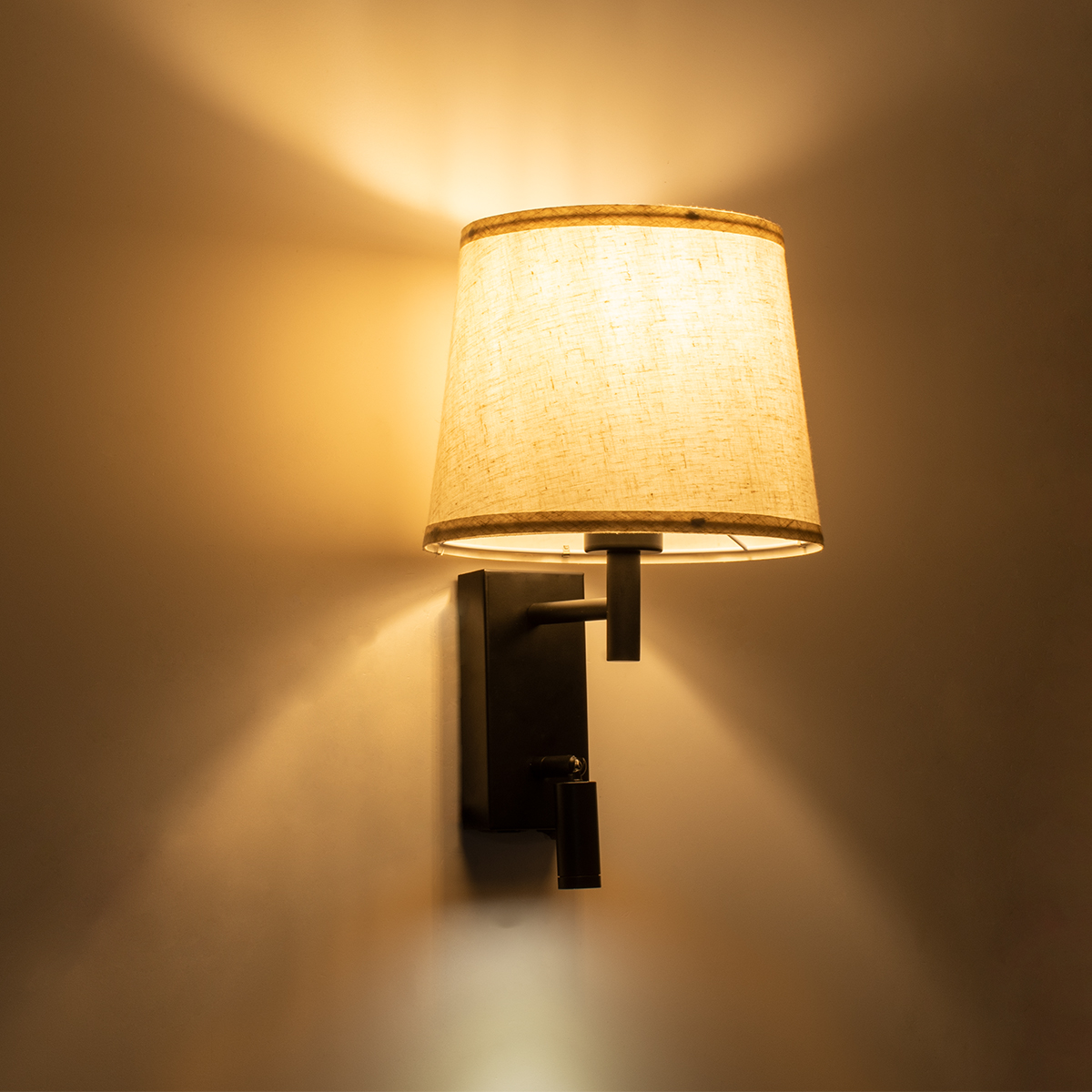 LEDTM® ROULETTE-R 61379 Μοντέρνο Φωτιστικό Τοίχου - Απλίκα Ξενοδοχείου Reading Light με Φορτιστή USB 3A & Ντουί 1 x E27 LED 3W 360lm 36° & 360° AC 220-240V IP20 Φυσικό Λευκό 4500K - Bridgelux COB Chip & TÜV SÜD Driver - Μαύρο & Μπεζ - Μ22 x Π23.5 x Υ37cm - Σετ 2 Τεμαχίων - 3 Χρόνια Εγγύηση - Image 11