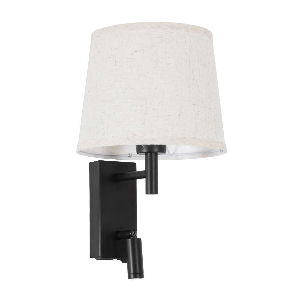 LEDTM® ROULETTE-R 61379 Μοντέρνο Φωτιστικό Τοίχου - Απλίκα Ξενοδοχείου Reading Light με Φορτιστή USB 3A & Ντουί 1 x E27 LED 3W 360lm 36° & 360° AC 220-240V IP20 Φυσικό Λευκό 4500K - Bridgelux COB Chip & TÜV SÜD Driver - Μαύρο & Μπεζ - Μ22 x Π23.5 x Υ37cm - Σετ 2 Τεμαχίων - 3 Χρόνια Εγγύηση - Image 3