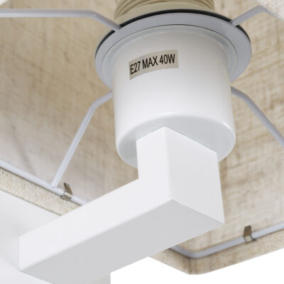 LEDTM® ROULETTE-S 61383 Μοντέρνο Φωτιστικό Τοίχου - Απλίκα Ξενοδοχείου Bed Side LED 3W 360lm & 1 x E27 36° & 360° AC 220-240V - Reading Up/Down Light - Φορτιστής USB 3A - Μ17 x Π20 x Υ37cm - Φυσικό Λευκό 4500K - Λευκό με Μπεζ Καπέλο - Σετ 2 Τεμαχίων - Image 9