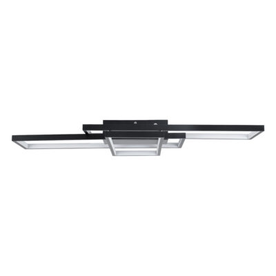 LEDTM® QUADRA 61385 Μοντέρνο Φωτιστικό Οροφής LED 100W 12000lm 120° AC 220-240V IP20 Ρυθμιζόμενο Λευκό CCT με Χειριστήριο από 2700K έως 6000K Dimmable - Lumileds SMD Chip - Μαύρο Ματ - Μ85 x Π45 x Υ9cm - 3 Χρόνια Εγγύηση - Image 4