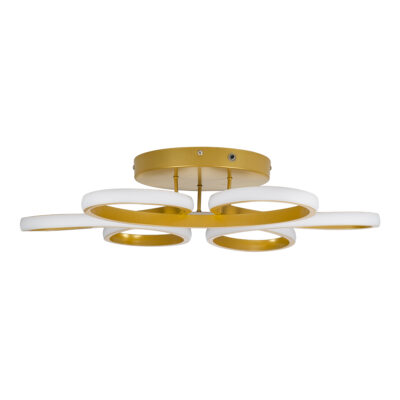 LEDTM® MARGARET 61403 Μοντέρνο Φωτιστικό Οροφής LED 54W 6210lm 360° AC 220-240V IP20 Ρυθμιζόμενο Λευκό CCT με Χειριστήριο από 2700K έως 6000K Dimmable - Lumileds SMD Chip - Χρυσό Βούρτσας - Μ57 x Π57 x Υ12cm - 3 Χρόνια Εγγύηση - Image 5